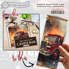 Printable Firefighter Candy Bar Wrapper | Fire Truck & Fire Rescue Appreciation Gift | 1.55 oz Chocolate Bar