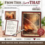 Printable Wildfire Firefighter Thank You Card | A2 Wildland Firefighter Appreciation Card | Fire Crew & First Responder Card