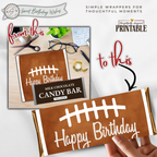 Football Birthday Candy Bar Wrapper Printable | 1.55 oz Chocolate Bar