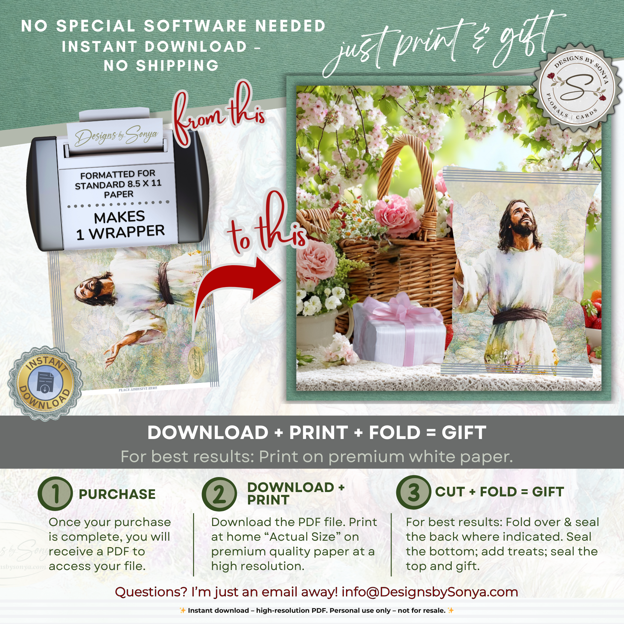 Risen Jesus Printable Chip Bag Wrapper – Christian Easter Basket Treat, Faith Gift Party Favor, Religious Snack Wrap