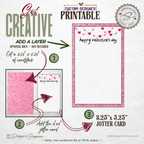 Set of 3 Valentine Thank You Card Printable – Happy Valentine’s Day 3 x 5 Jotter Card for Gift Enclosures, Small Gifts, and Thoughtful Notes