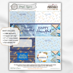 Printable Hanukkah Treat Bag Topper Collection | 4 Different Designs | Menorah & Dreidel Candy Bag Toppers | Jewish Holiday Party Favors | 4" x 2" PDF Download