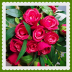 Eternal Love Standing Cross - White Carnations and Red Roses Memorial