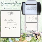Custom Designed 5 x 7 Printable Card - He is Risen w/ Gold Cross | Inside Greeting and Envelope Included - Instant Download - Print from Home