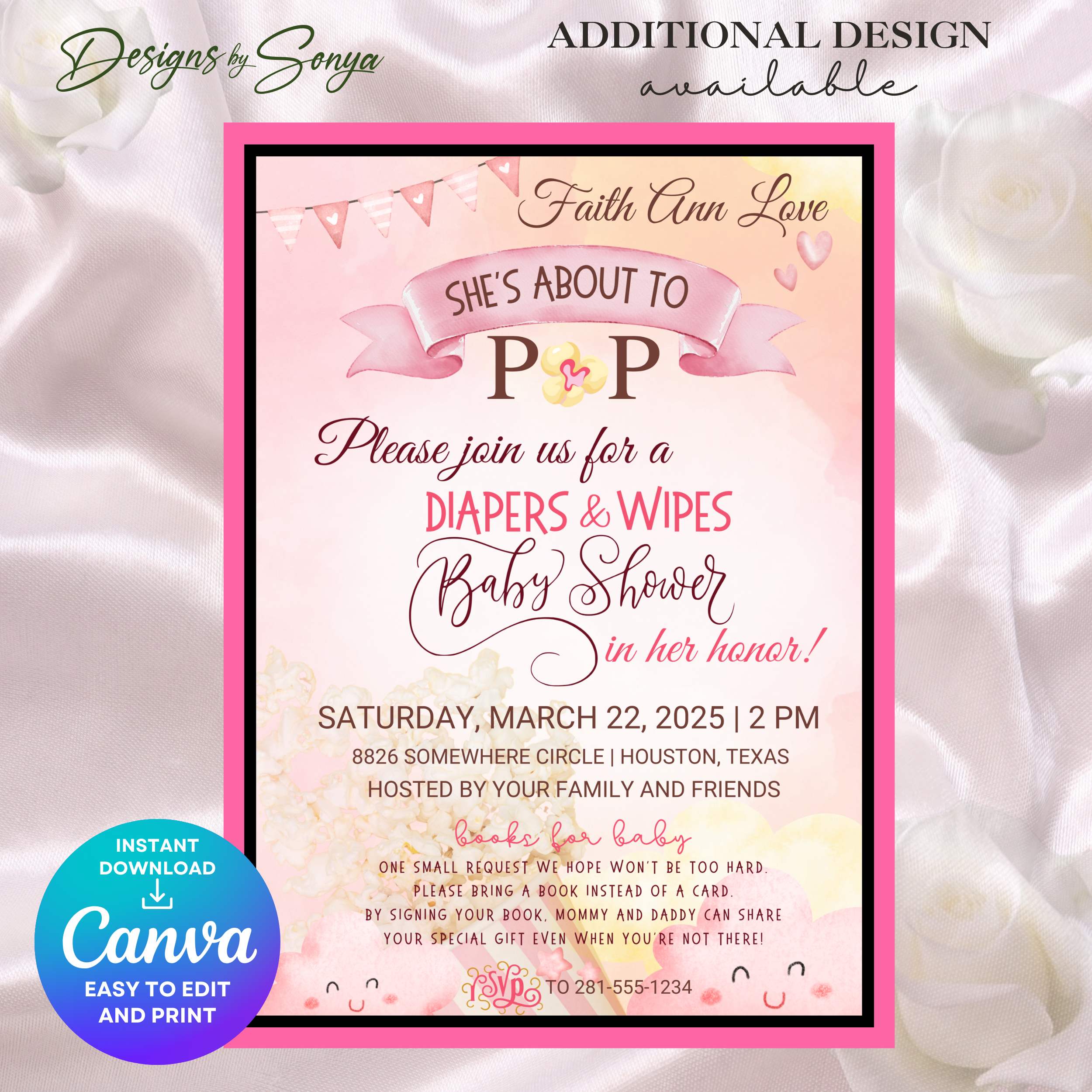 Giraffe Baby Shower Invitation Template | Cute Gender Neutral Baby Shower Invite | Editable Canva Design | Printable 5x7 Digital Download for Parents & Hosts