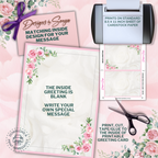 Pink Roses Mother's Day | Custom Designed | 5 x 7 Printable Greeting Card | Matching Envelope Included | Instant Download | Print from Home