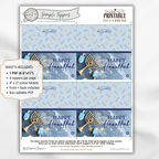 Printable Hanukkah Treat Bag Topper | Happy Hanukkah Candy Bag Topper | Menorah & Dreidel Design | Jewish Holiday Party Favors | 4 x 2 PDF