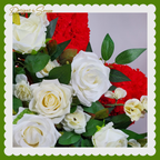 Lasting Honor: Custom Memorial Standing Cross with Red Carnations and White Roses