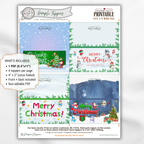 Printable Christmas Treat Bag Topper Collection | 4 Santa & Snowman Holiday Designs | Christmas Candy Bag Toppers for Classroom Parties | 4" x 2" PDF Download