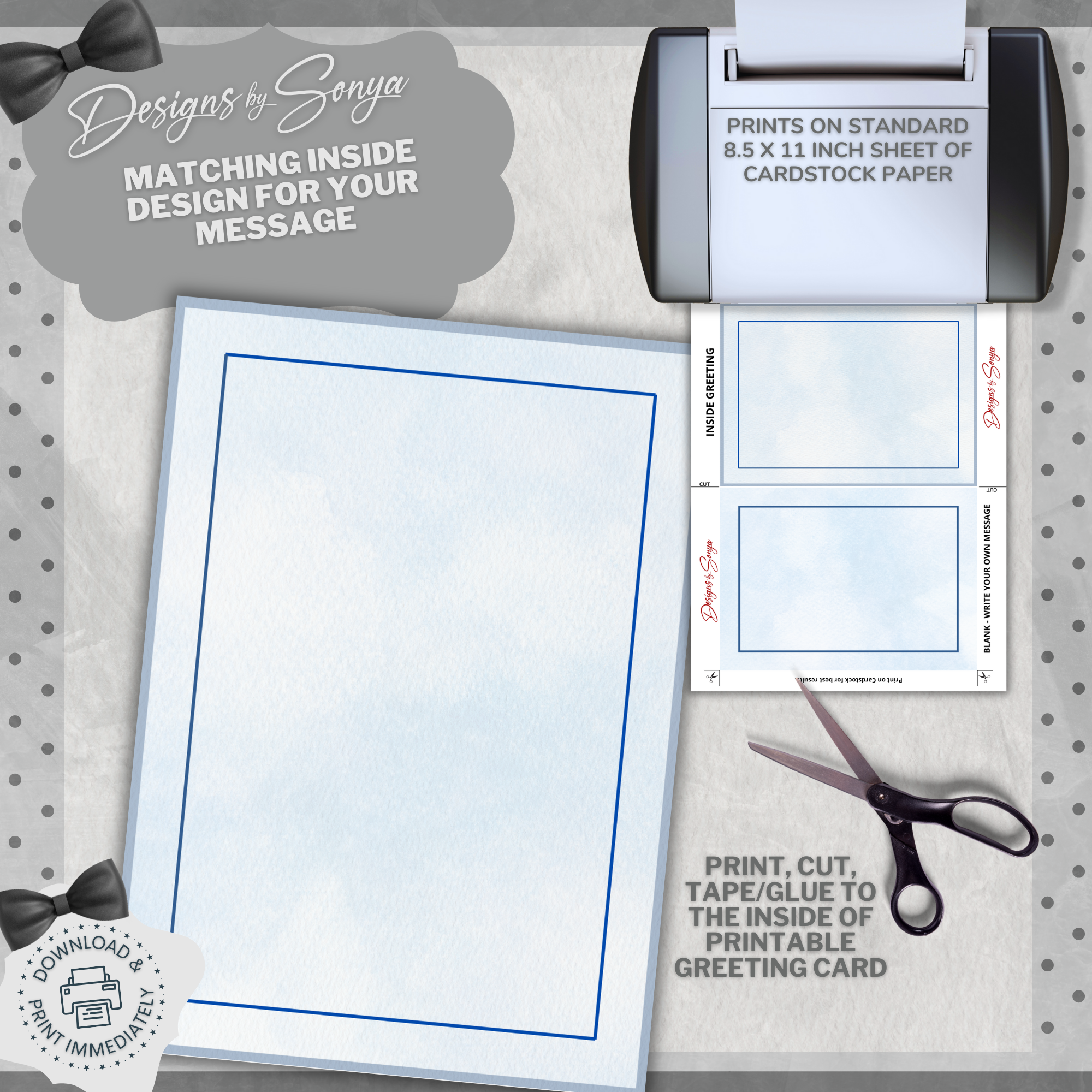 Greatest Dad | Simple | Unique | Custom Designed | Printable Greeting Card | Matching Message & Envelope | Instant Download | Print at Home