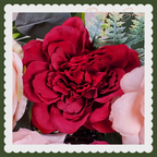 Grapevine Front Door Wreath - Country Rustic Porch, Memorial Service Handcrafted with Roses, Camellias, Dahlias, Greenery