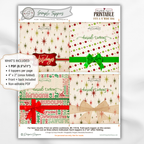 Printable Christmas Treat Bag Topper Collection | 4 Vintage Holiday Designs | Candy Bag Toppers for Classroom Parties & Christmas Gifts | 4" x 2" PDF