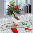 Decorate Anywhere Display
Handmade pinecone stocking holder displayed on a window ledge with books and décor. Versatile holiday arrangement adds festive charm beyond the mantel for shelves or ledges.