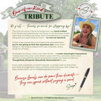 One-of-a-Kind Tribute Signage
Promotional display describing handcrafted floral wind chime tribute, with boutique branding by Designs by Sonya.