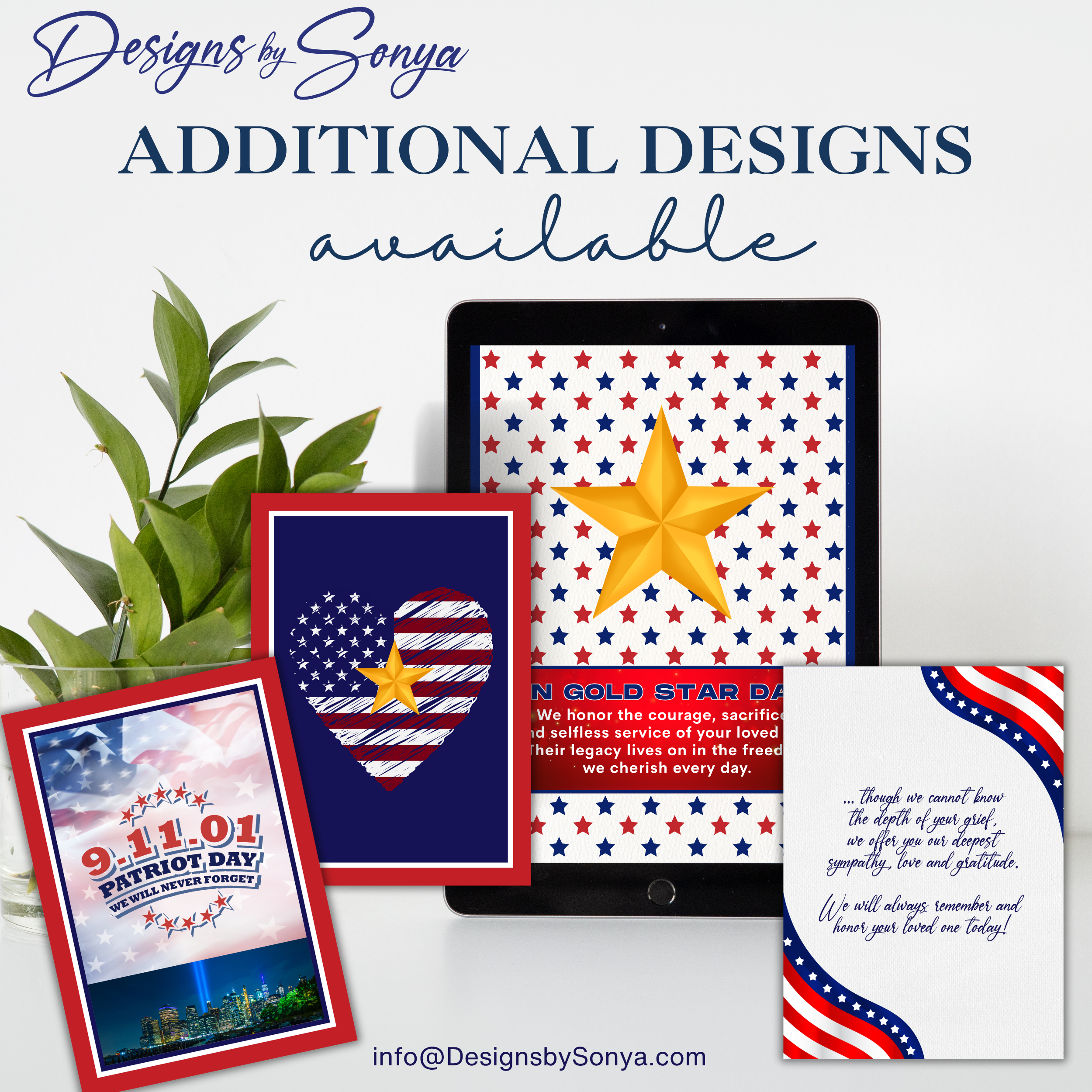 Gold Star Day Patriotic Greeting Card, Military Sympathy Card, 5x7 Memorial Day Card, Instant Download Printable Hero Tribute Card