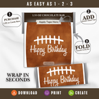Football Birthday Candy Bar Wrapper Printable | 1.55 oz Chocolate Bar