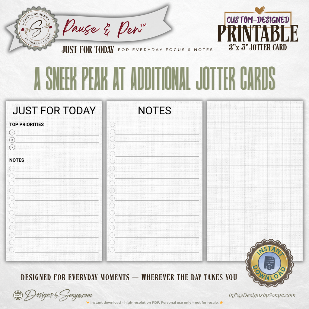 Valentine Thank You Card Printable – 3 x 5 Jotter Card for Gift Enclosures, Small Valentine Gifts, and Thoughtful Appreciation Notes