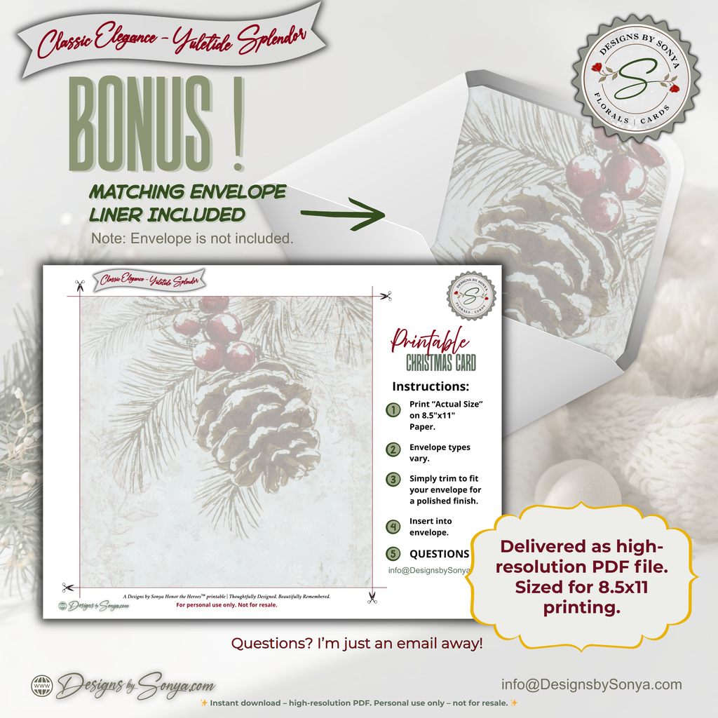 Every Christmas Writes a New Chapter Printable Card • A2 (4.25" x 5.5") Folded Holiday Greeting Note Card • Storybook Design • Christmas Stationery