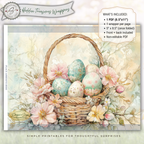 Easter Basket Chip Bag Wrapper Printable – Watercolor Eggs Floral Treat Bag – DIY Spring Easter Basket Party Favor – Snack Wrapper