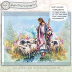 Jesus with Sheep, Good Shepherd Printable Chip Bag Wrapper – Christian Easter Basket Treat – Christian Church Party Favor,  Faith Gift