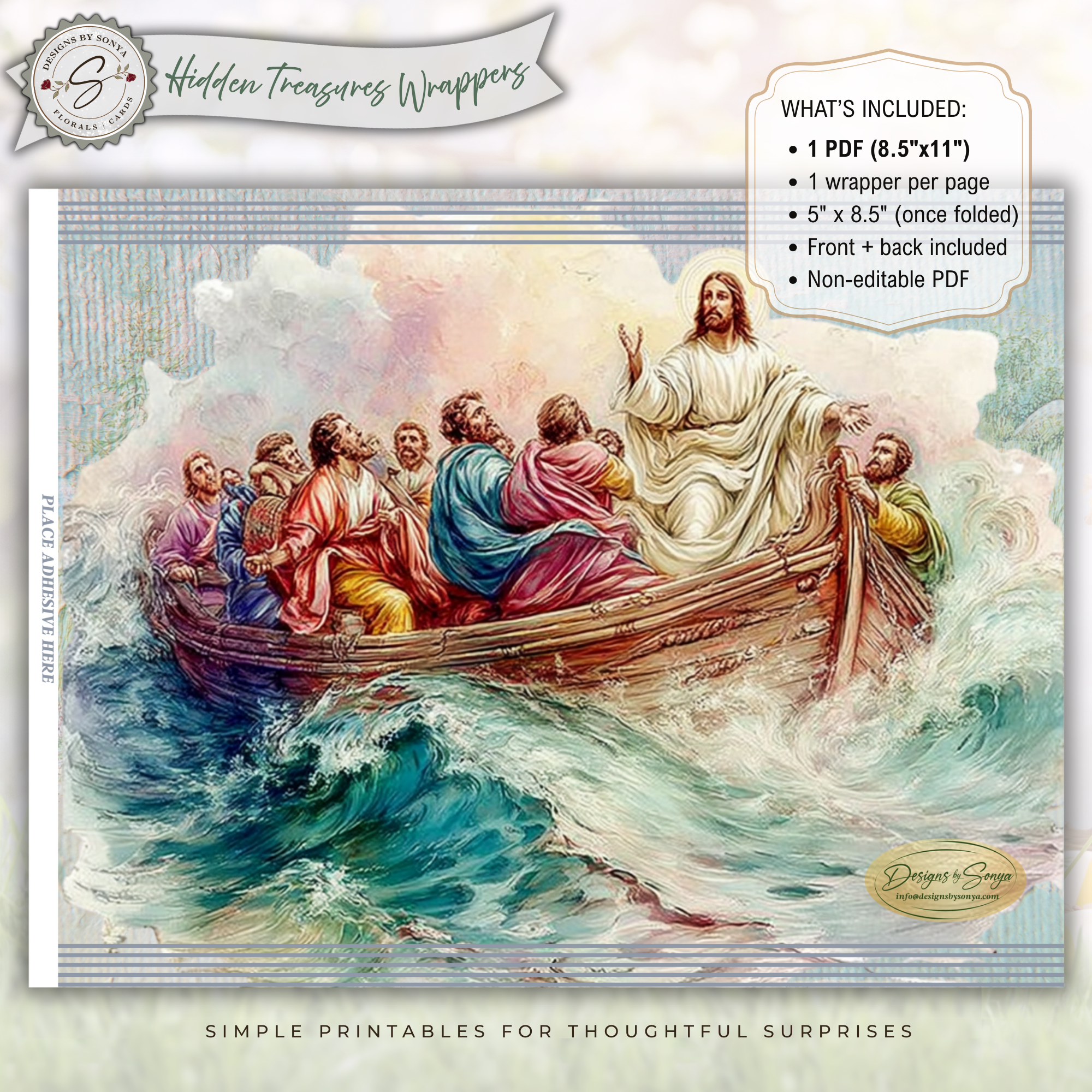 Jesus Teaching from the Boat Printable Chip Bag Wrapper – Christian Easter Basket Treat, Faith Gift, Religious Church Party Favor