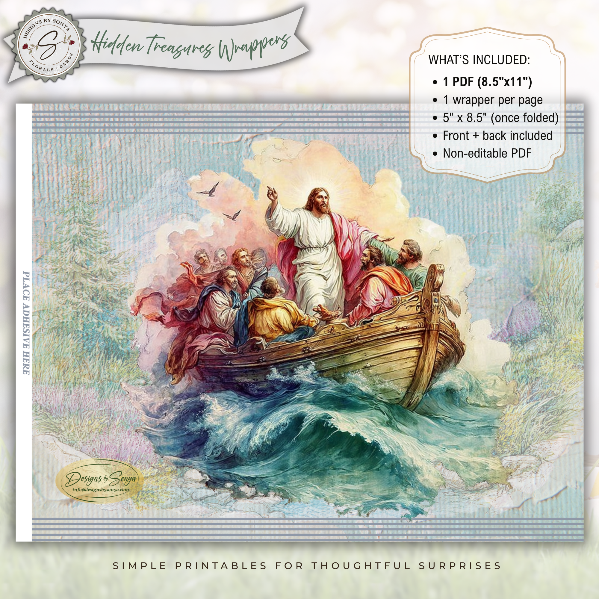 Jesus Calms the Storm Printable Chip Bag Wrapper – Christian Easter Basket Treat, Resurrection Faith Gift, Religious Church Party Favor