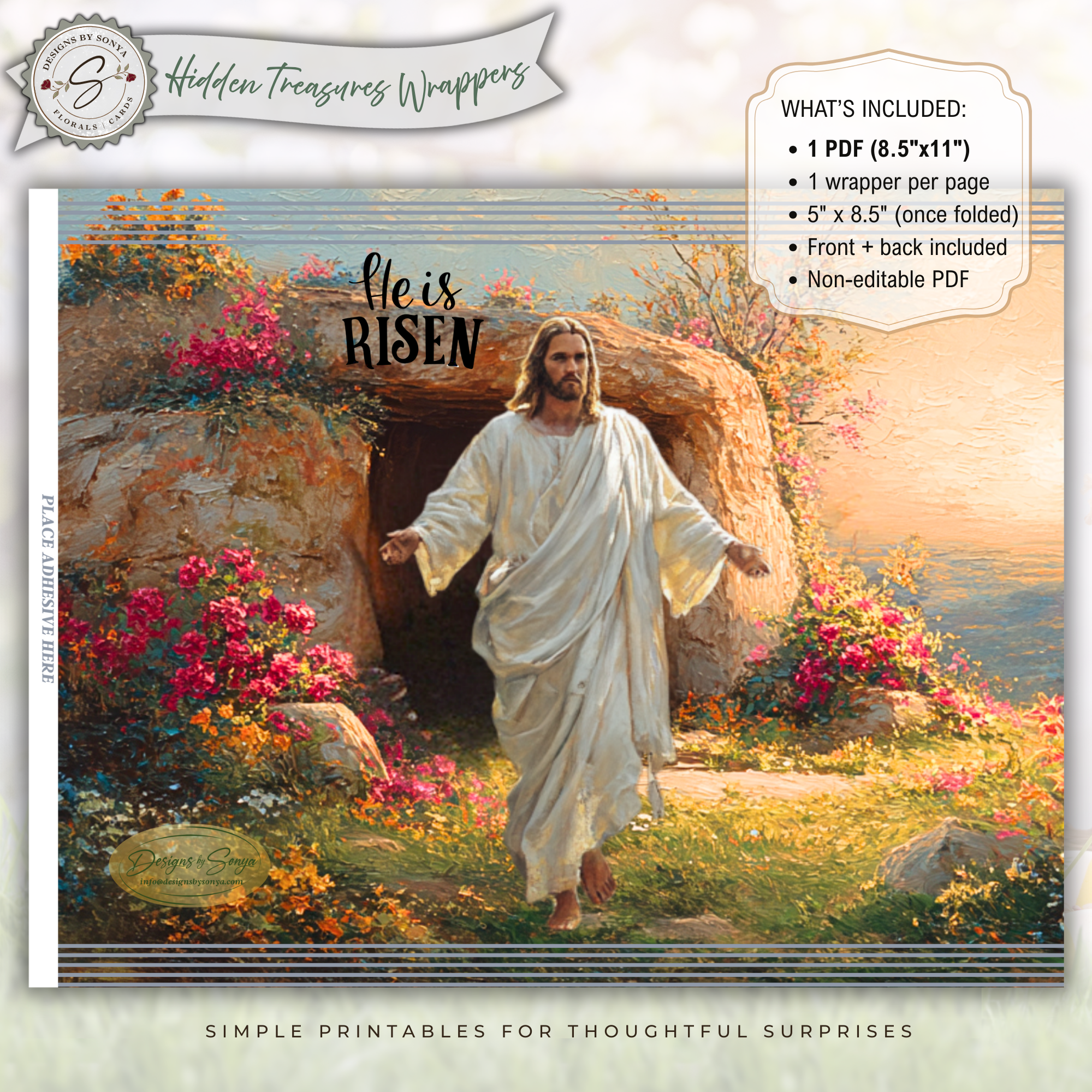 He Is Risen Printable Chip Bag Wrapper – Christian Easter Basket Treat, Resurrection Faith Gift, Religious Church Party Favor