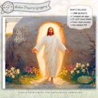 Resurrection Jesus, He Is Risen Printable Chip Bag Wrapper – Christian Easter Basket Treat, Resurrection Faith Gift, Religious Church Party Favor