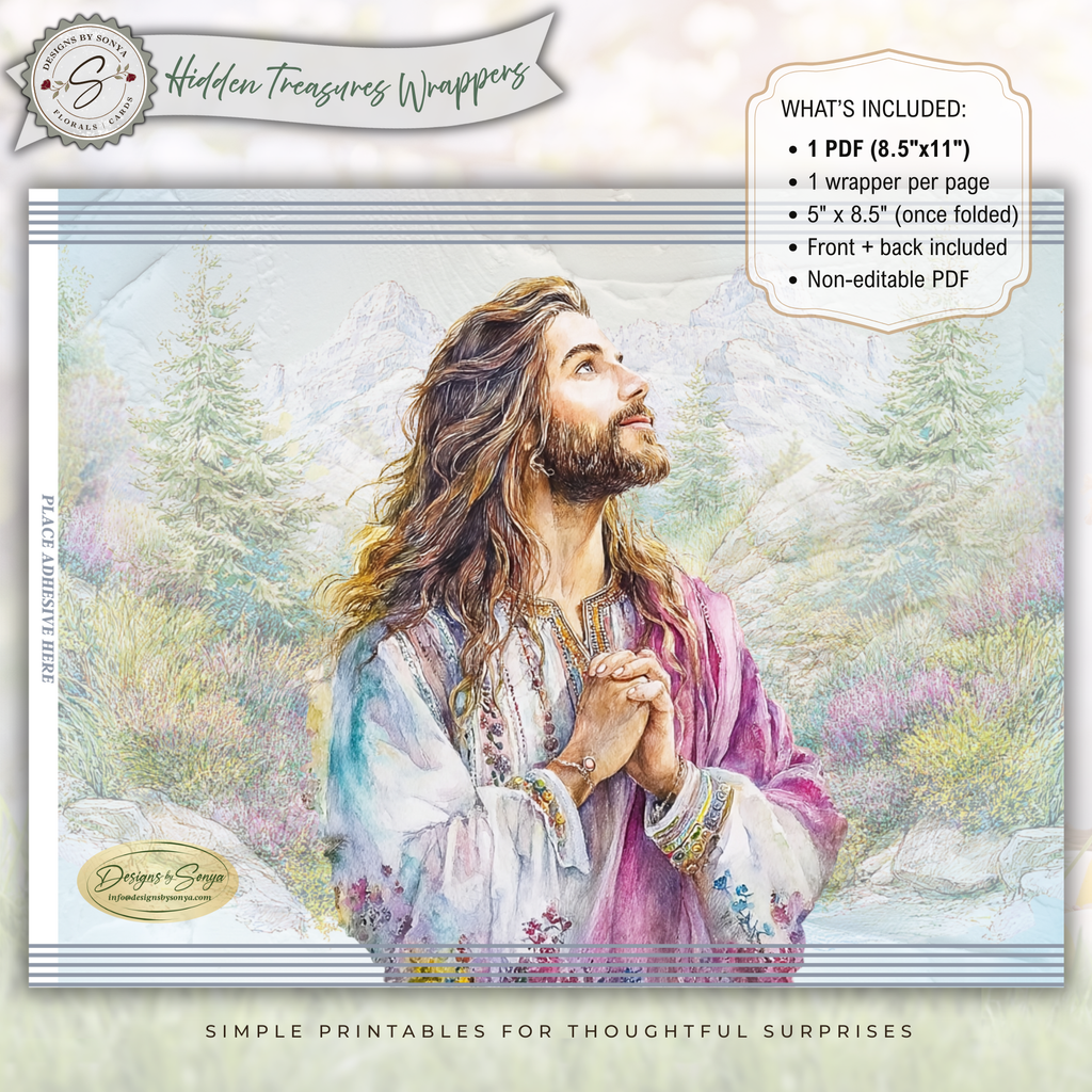 Jesus Prayer Printable Chip Bag Wrapper – Christian Easter Basket Treat, Faith Gift Party Favor, Religious Snack Wrap