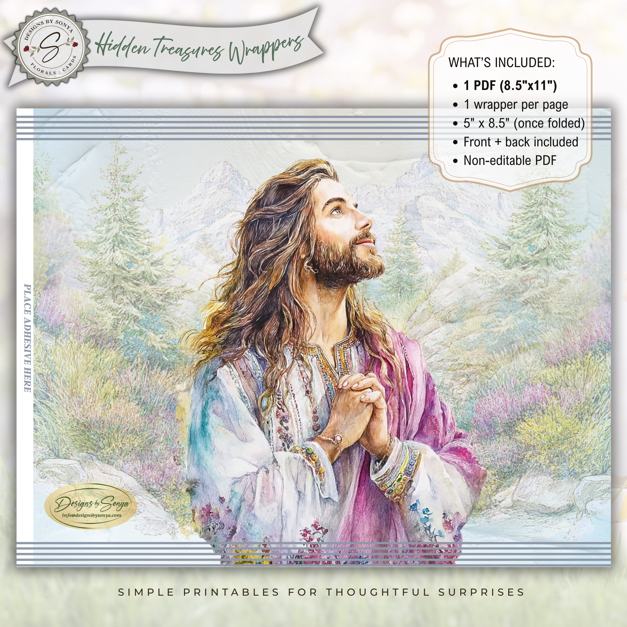 Jesus Prayer Printable Chip Bag Wrapper – Christian Easter Basket Treat, Faith Gift Party Favor, Religious Snack Wrap