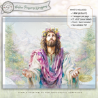 Floral Crown Jesus Printable Chip Bag Wrapper – Christian Easter Treat Bag, Faith Gift Favor, Religious Party Snack Wrapper