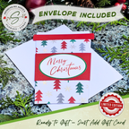 Handmade Christmas Gift Card Holder | Coffee Cup Gift Card Holder for Teachers, Coworkers & Coffee Lovers | Red & Green Christmas Trees