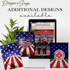 Additional Firefighter Designs Set 2
Second set of patriotic firefighter card designs with flag patterns, firefighter badge, and memorial tribute styles.