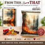 Wildfire Firefighter Appreciation Treat Wrapper | Printable Firefighter Thank You Gift | First Responder Hidden Treasures
