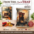 Firefighter Boots Appreciation Treat Wrapper | Printable Firefighter Thank You Gift | First Responder Hidden Treasures