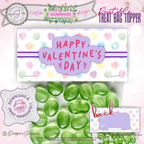 Printable Valentine’s Day Treat Bag Topper – Cute Pastel Heart Design – DIY Classroom Candy Bag Label for Kids, Teachers & Party Favors
