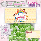 Printable Valentine’s Day Treat Bag Topper – Rainbow Kids Design – DIY Classroom Candy Bag Label for Teachers, Students & Party Favors