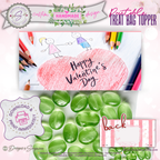 Kids Valentine Treat Bag Topper Printable – Crayon Heart Classroom Favor – 4x2" DIY Snack Bag Label for School Parties & Teachers Gift