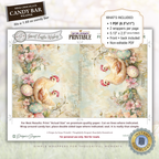 Farm Chicken Easter Candy Bar Wrapper Printable – Rustic Watercolor Happy Easter Chocolate Sleeve – Spring Party Favor Treats for Easter Baskets