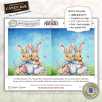 Sweet Easter Wishes Bunny Candy Bar Wrapper Printable – Watercolor Easter Chocolate Wrap for 1.55 oz Bars – Spring Basket Party Favor Treat