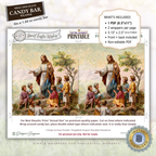 Jesus with Children Easter Candy Bar Wrapper Printable – Faith Based Chocolate Wrap for 1.55 oz Bars – Religious Spring Party Favor - Easter Basket