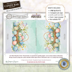 Easter Basket Eggs Candy Bar Wrapper Printable – Sweet Easter Wishes Chocolate Sleeve – Spring Party Favor for Kids Teachers Friends