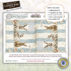 Easter Bunny Candy Bar Wrapper Printable – Trio Bunny Chocolate Bar Sleeve – Spring Treat Party Favor for Kids, Teachers & Friends