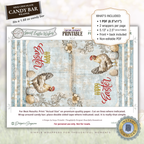 Happy Easter Candy Bar Wrapper Printable – Farm Chicken Chocolate Bar Sleeve – Rustic Spring Party Favor for Kids Teachers Friends