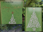 Handcrafted Merry Christmas Tree Card with Gold Star | Green Holiday Card | Elegant Design, 3.75"x8.25"