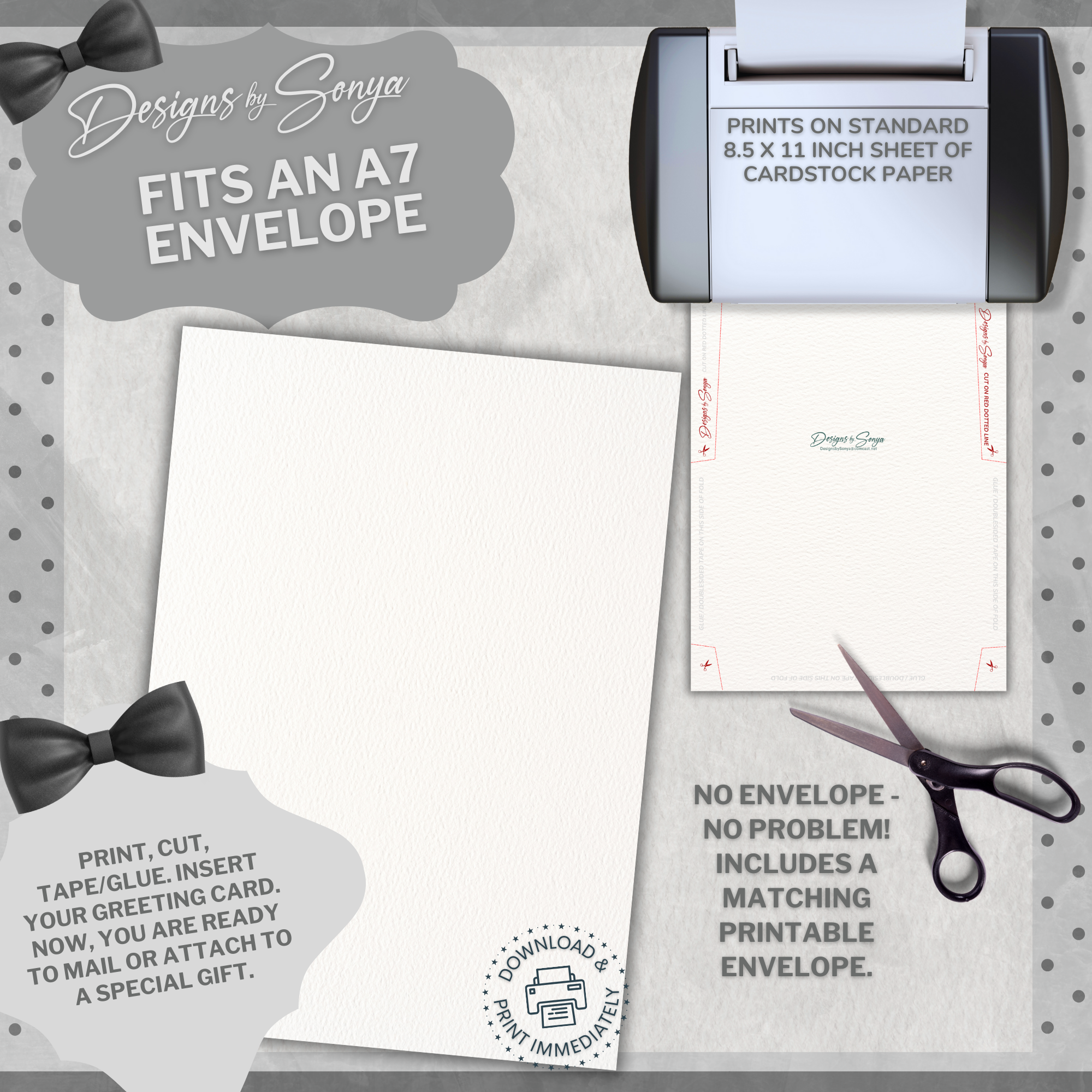 Father's Day | Simple | Unique | Custom Designed | Printable Greeting Card | Matching Message & Envelope | Instant Download | Print at Home