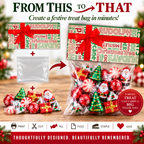 Printable Christmas Treat Bag Topper Collection | 4 Vintage Holiday Designs | Candy Bag Toppers for Classroom Parties & Christmas Gifts | 4" x 2" PDF