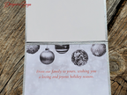 Silver Glitter Merry Christmas Card – Handmade A2 Holiday Greeting with Laser-Cut Ornaments & Printed Message