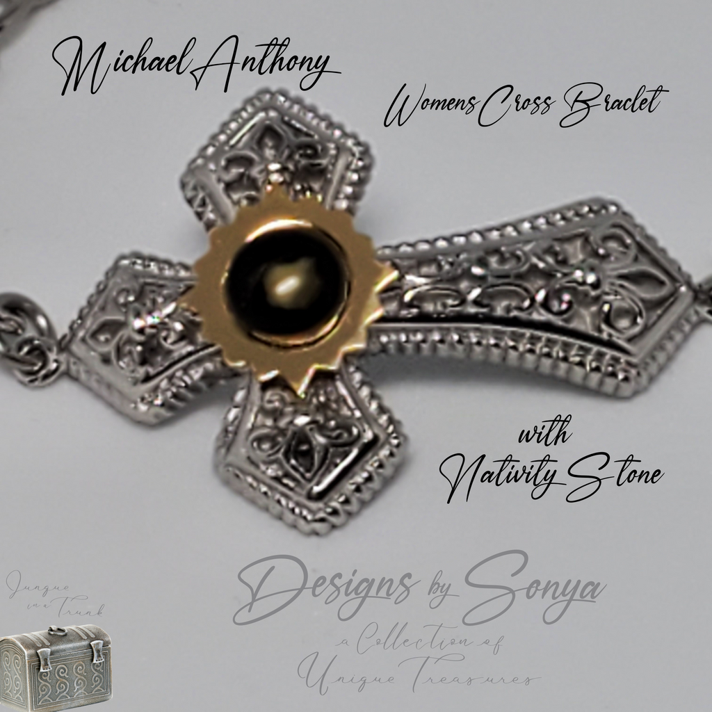 Rare | Nativity Stone Cross | Stainless Steel Bracelet | Certificate of Authenticity | New in Box | Mother's Day Gift | Limited Edition