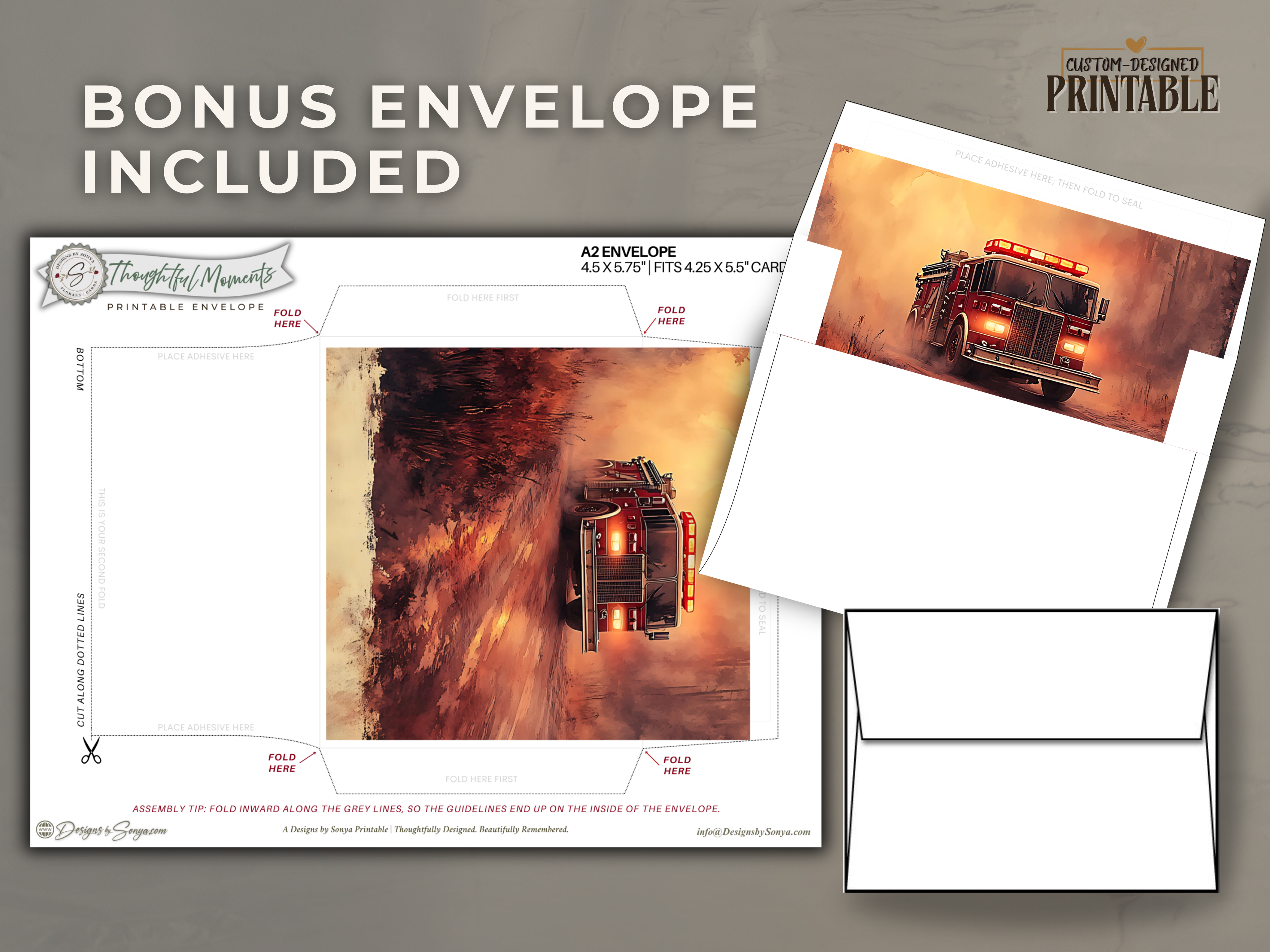 Texas Wildfire "Truly Grateful for You" Printable Thank You Card for Firefighters and First Responders